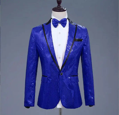 Flacher, heißer, mit Gold besetzter Herrenanzug aus Samt, 2-teiliges Set – Hochzeitsbankettkleid mit Hose