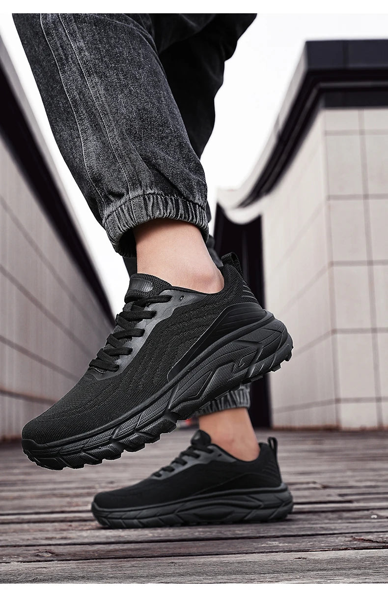 Schwarze, atmungsaktive, rutschfeste Damen-Laufschuhe