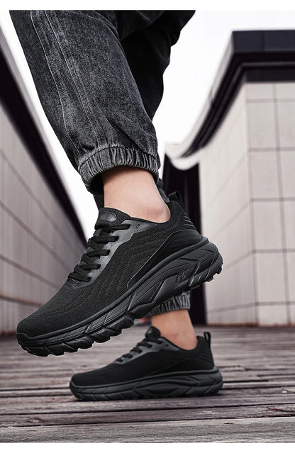 Schwarze, atmungsaktive, rutschfeste Damen-Laufschuhe