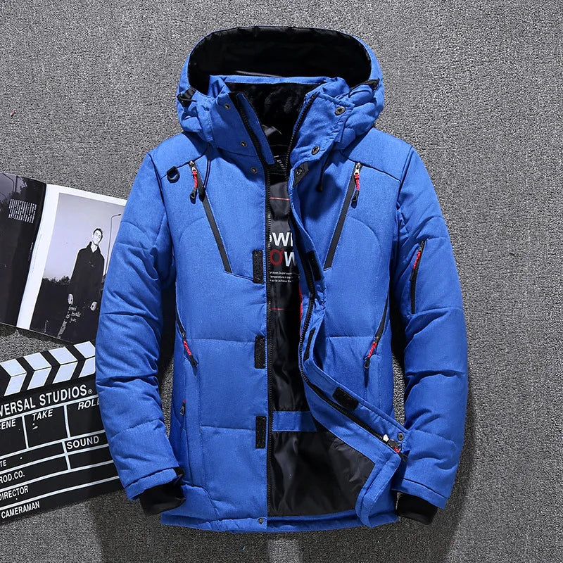 Veste/manteau rembourré à capuche et fermeture éclair pour homme