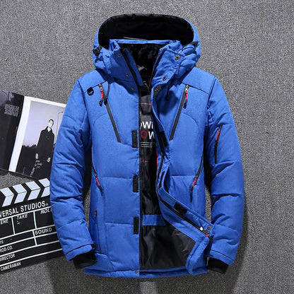 Veste/manteau rembourré à capuche et fermeture éclair pour homme
