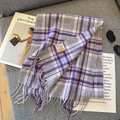 British Style Tartan Plaid Wool Scarf