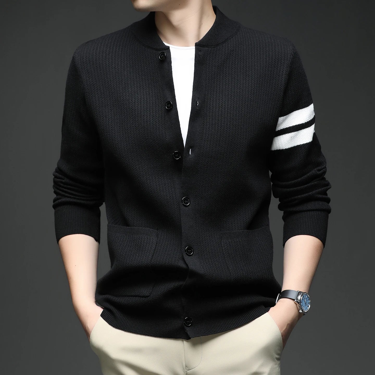 Men's Warm Knitted Cardigan Sweater Jacket
