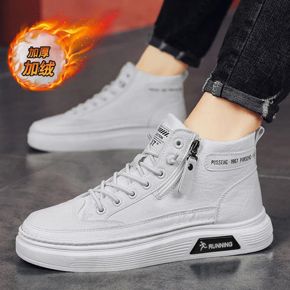 Mens Shoes - Warm Leather Sneakers
