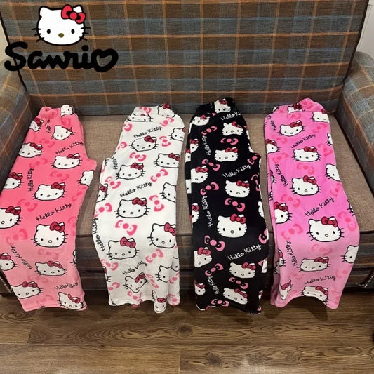 woolen pants, wool pants women, trousers women, pajamas women, loungewear women, kitty pajamas, kawaii pajamas, anime pajamas,