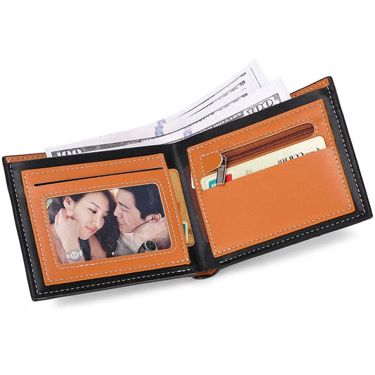 Carbon Fiber Short Wallet With Integrated Zipper Change Bag