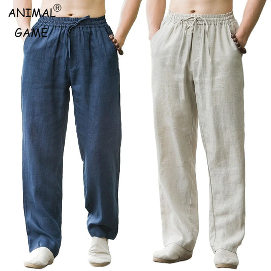 New Men's Lightweight Linen Beach Pants