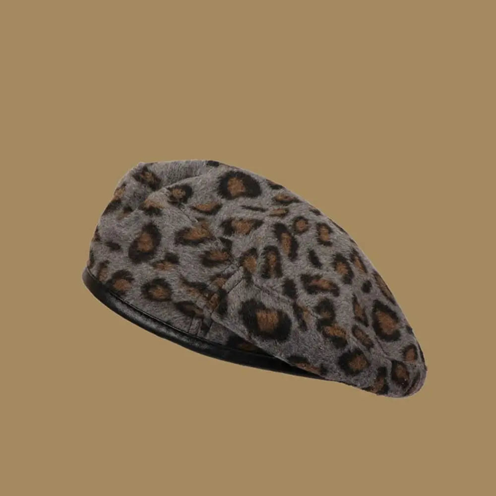 Damen-Plüsch-Bucket-Hat mit Leopardenmuster