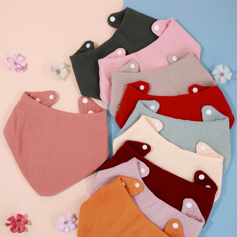 Neugeborenes Baby füttert Sabberlätzchen, Baumwollzubehör, einfarbig