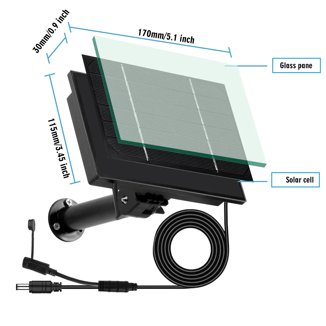 3 In1 USB TypeC Output 5V Solar Panel