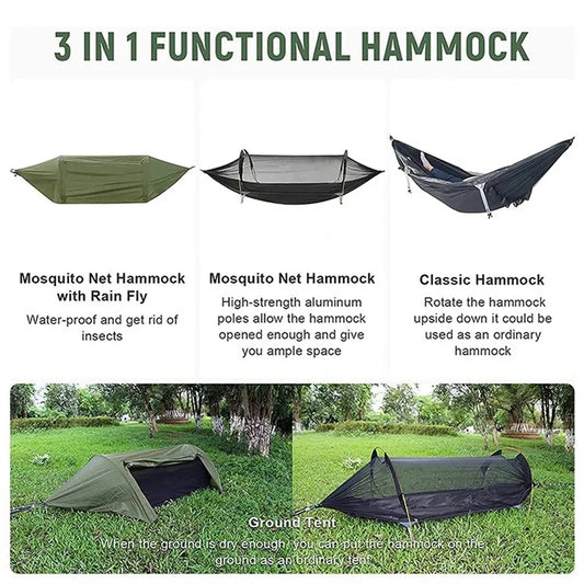 Portable Color-Matching Camping Hammock For 1-2 Persons