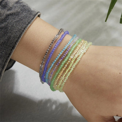 4PCS Glow in the Dark Bracelets Set for Women – Luminous Resin Elastic Stretch Bracelet Stack