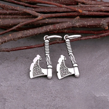 Hip Hop Punk Viking Axe Drop Earrings