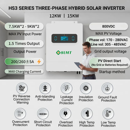 15KW 48V Three Phase Hybrid Solar Inverter