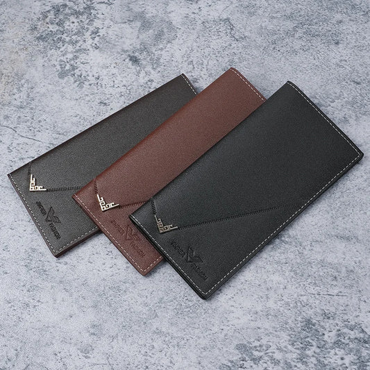 Men’s Long Leather Wallet – Soft PU Leather Clutch