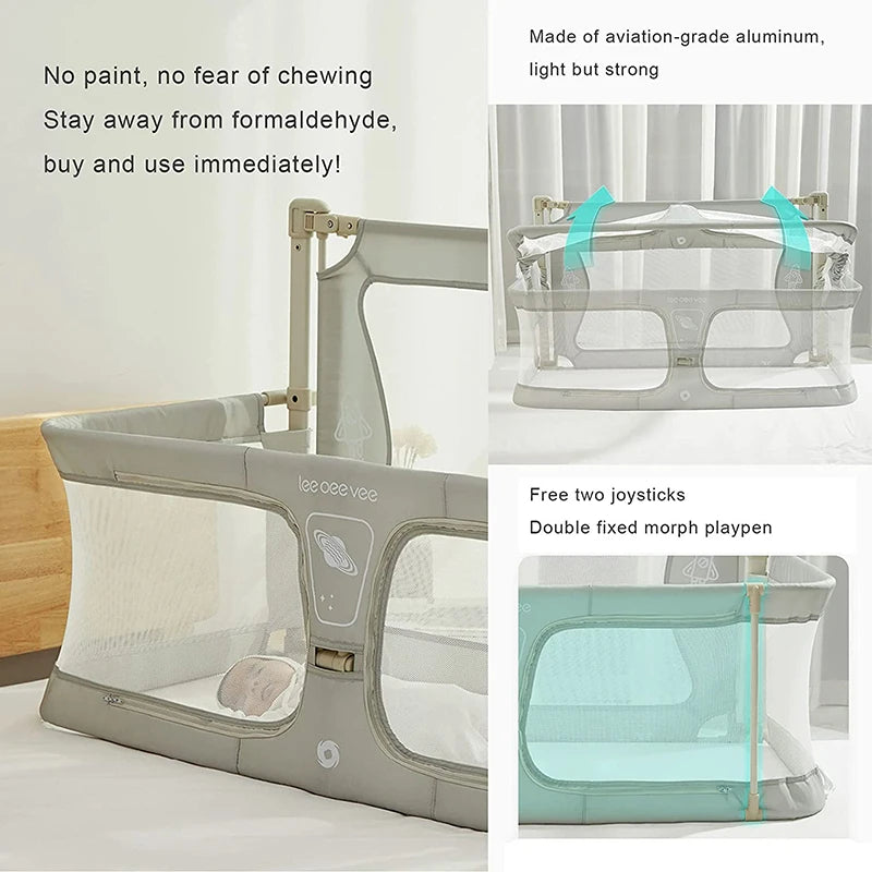 Einfaches und leichtes, komfortables Kleinkind-Babybett mit doppeltem Verwendungszweck