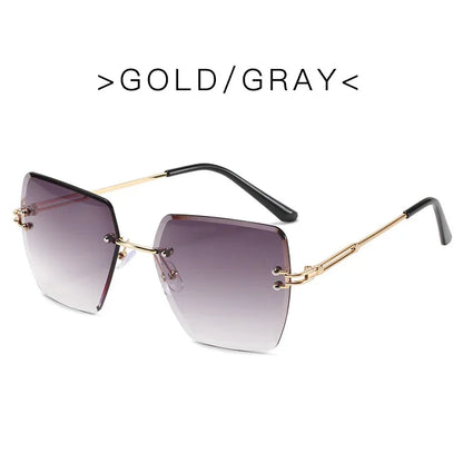Women's Retro Summer Oversized Rimless Sunglasses