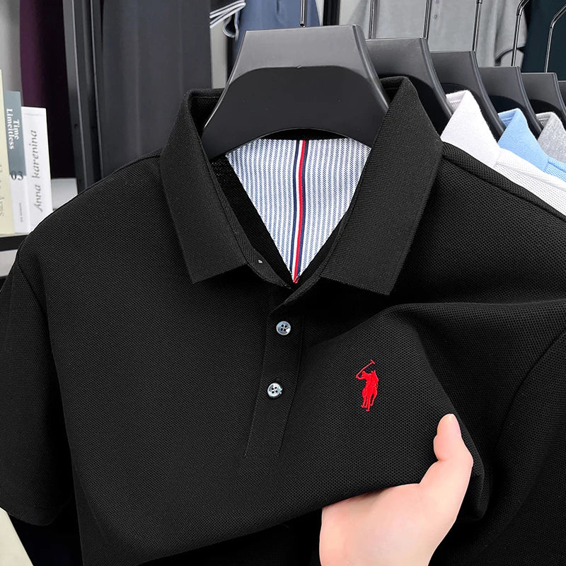 Men's Summer Cotton Embroidery Golf Polo Shirt