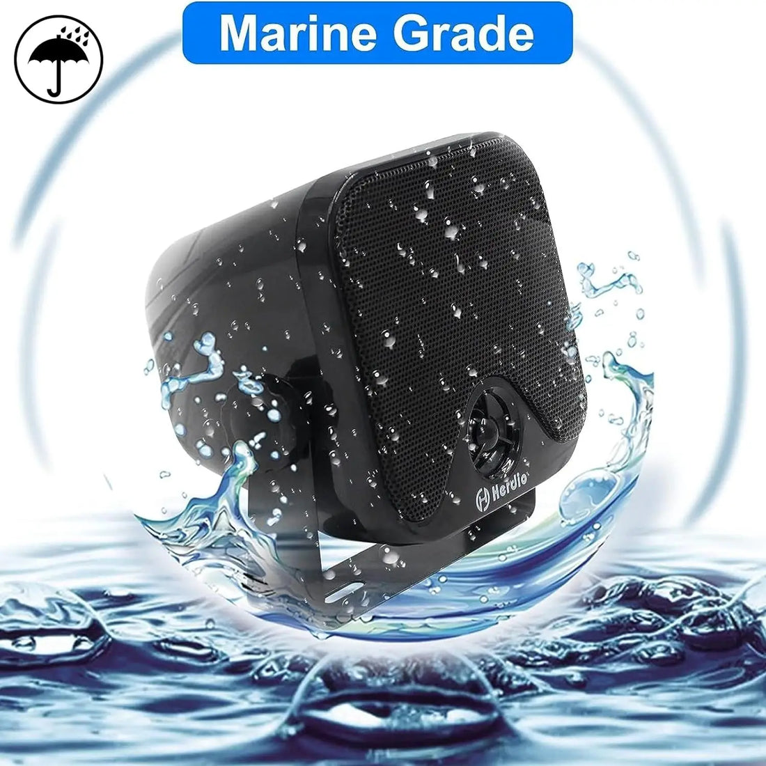 Waterproof marine speaker suitable for boats, yachts, and outdoor courtyard use.