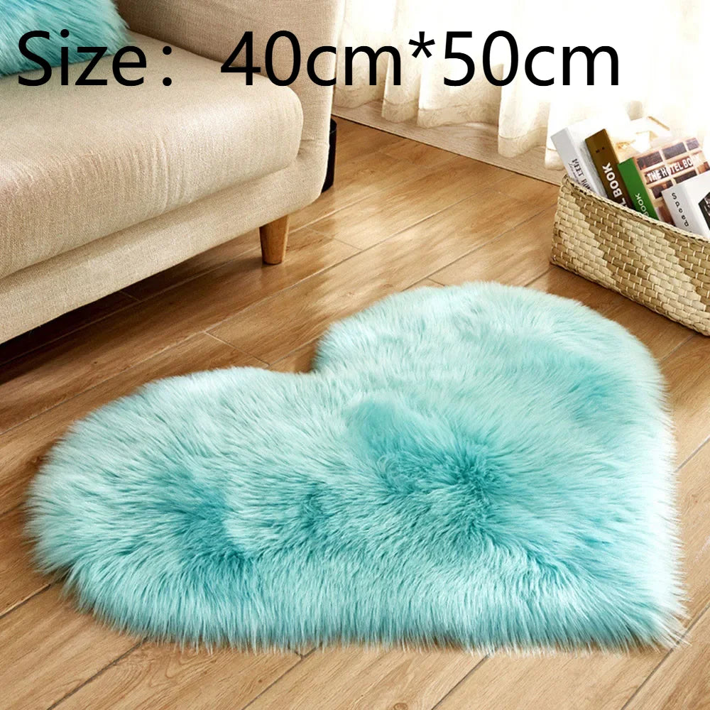 Heart Shaped Anti-Slip Faux Fur Rugs
