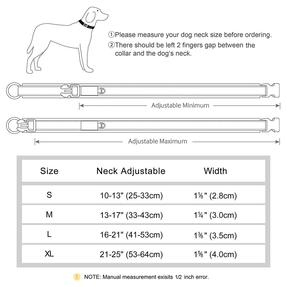 Colliers rembourrés pour chiens avec étiquette d'identification gravée gratuite