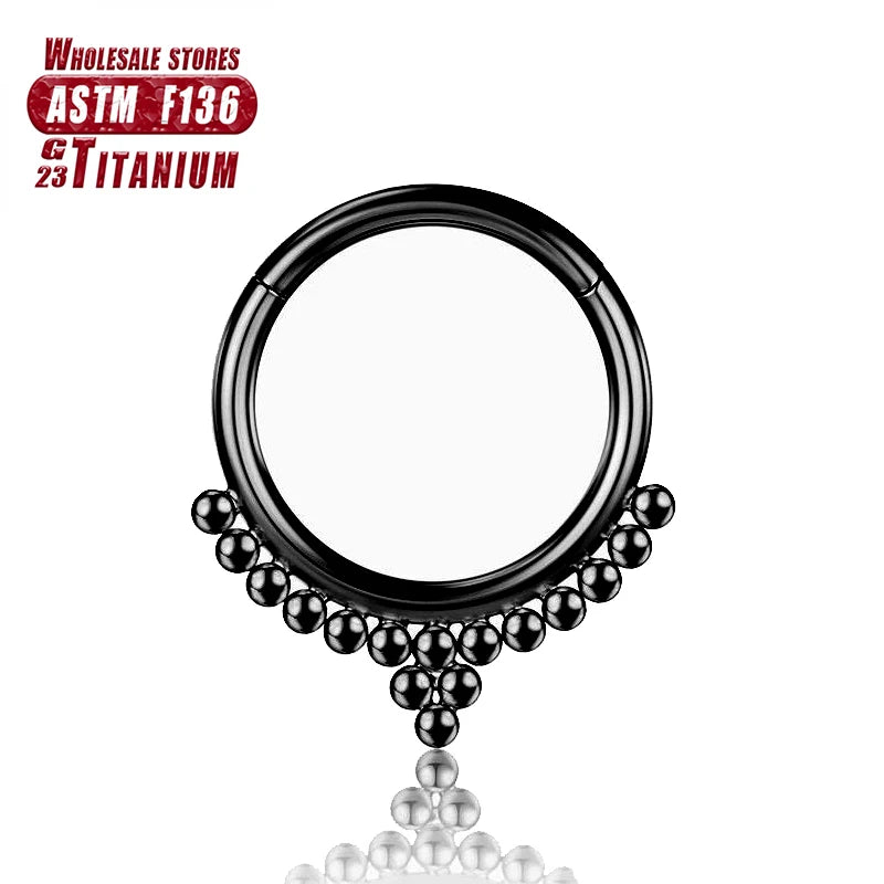 Nasenring aus implantatgeeignetem Titan – Nahtloser Klickverschluss mit Scharnier