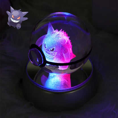 Pokemon 3D Kristallkugel Pikachu - Gengar Mew Mewtwo Figuren Lampensockel Pokeball - 3D Pokemon Glaskugel