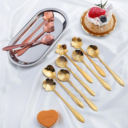 Silver Gold Stainless Steel Spoon Set