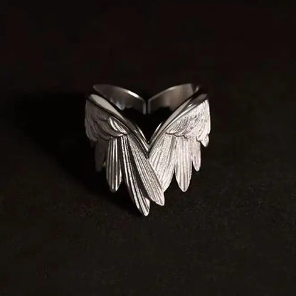 Unisex Gothic Adjustable Angel Wings Ring