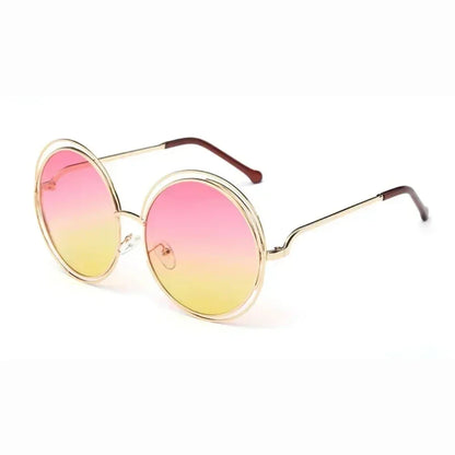 Women's Metal Frame Oversized Mirror Sunglasses