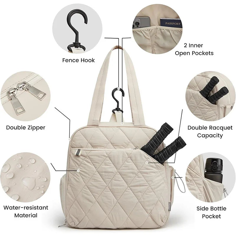 Pickleball Bag with Shoe Compartment & Waterproof Pocket – Unisex Tennis & Padel Backpack