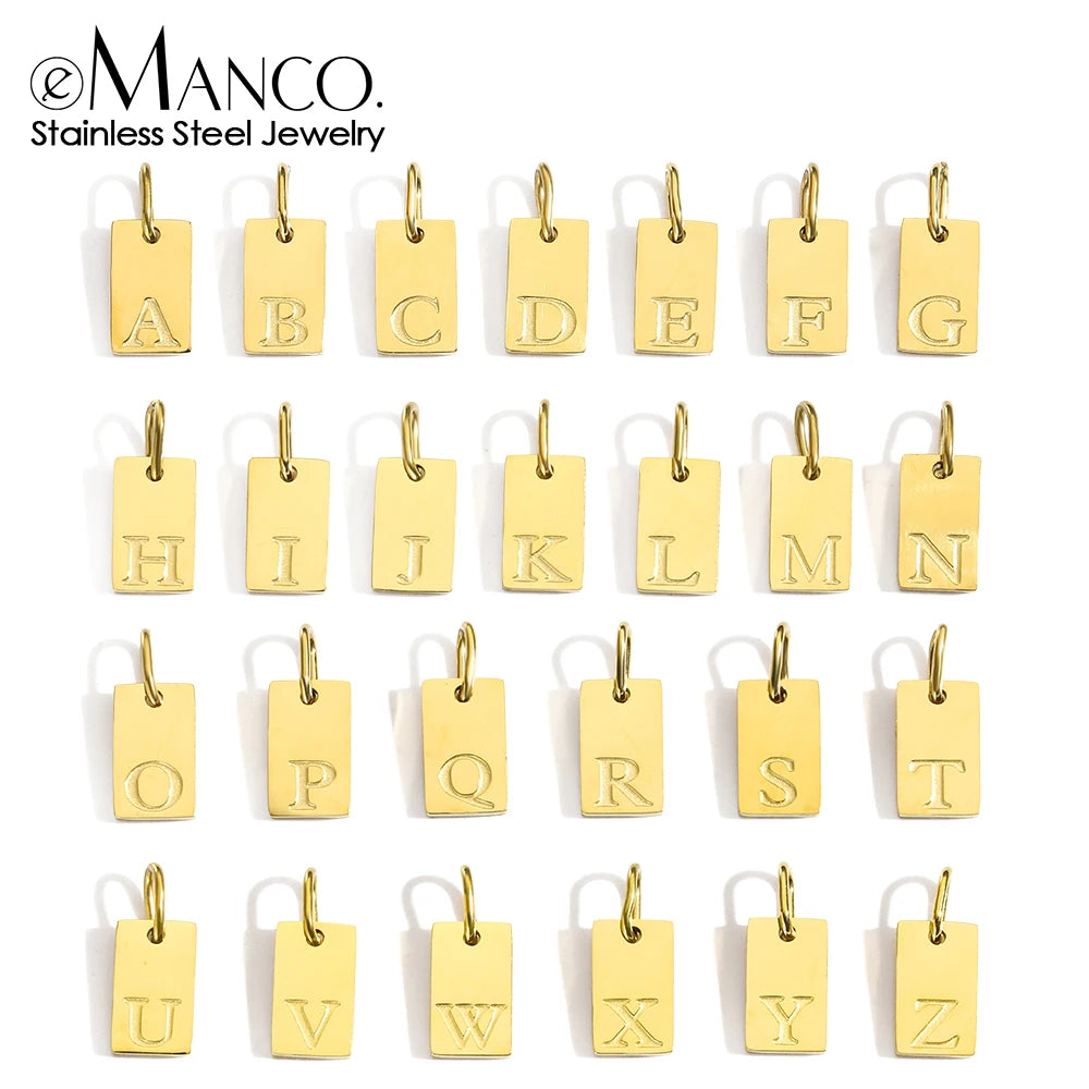 Halskettenanhänger aus Edelstahl mit 26 Buchstaben des Alphabets