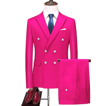 Men's Regular Length Flat 2 Pcs Business/Wedding Suit Set