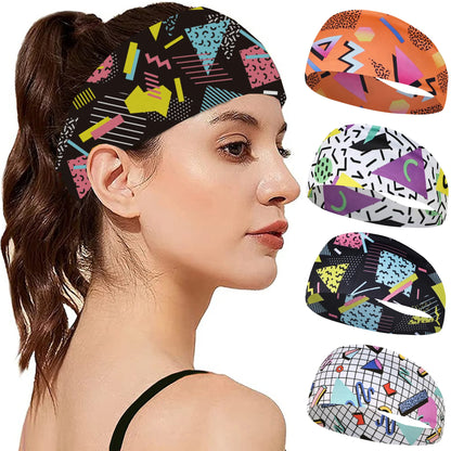 Vintage Print Sports Headband for Yoga & Running