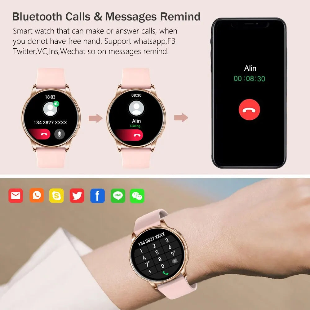 Unisex Bluetooth Call Smart Watch Fitness Tracker — Heart Rate Custom Dial