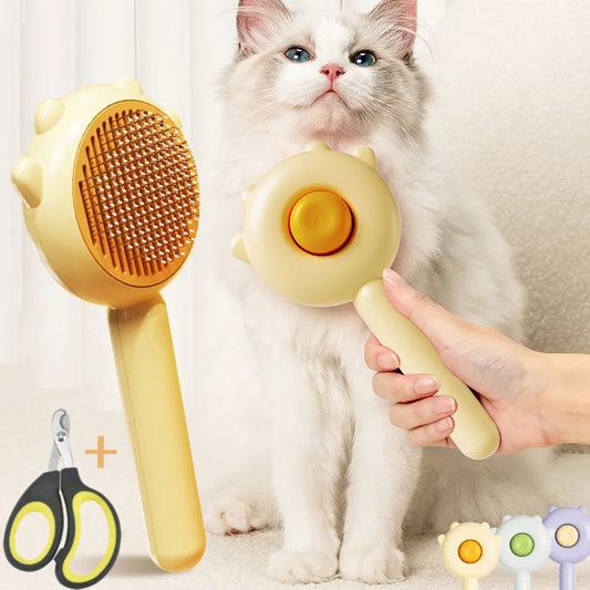 Pet Grooming Needle Massage Brush & Nail Clippers