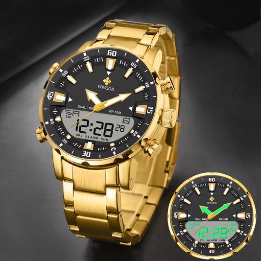 Montre numérique pour hommes Sports - Grandes montres Montre-bracelet à quartz LED