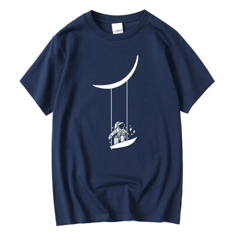 T-shirt à manches courtes et col rond imprimé Astronaut Moon Swing
