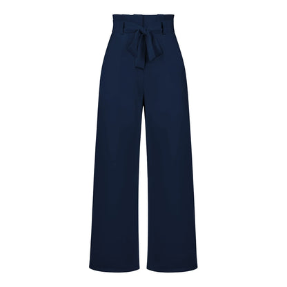 Women's Wide Leg Y2k Trousers - Elastic Waist Long Pants