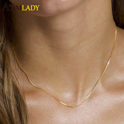 Gold-Plated 925 Sterling Silver Chain for Women