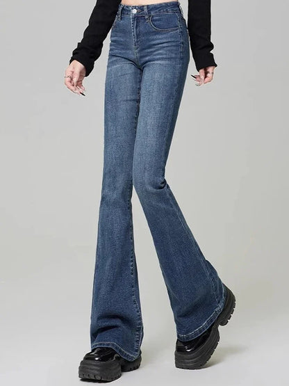 Jean slim évasé en denim High Street pour femme
