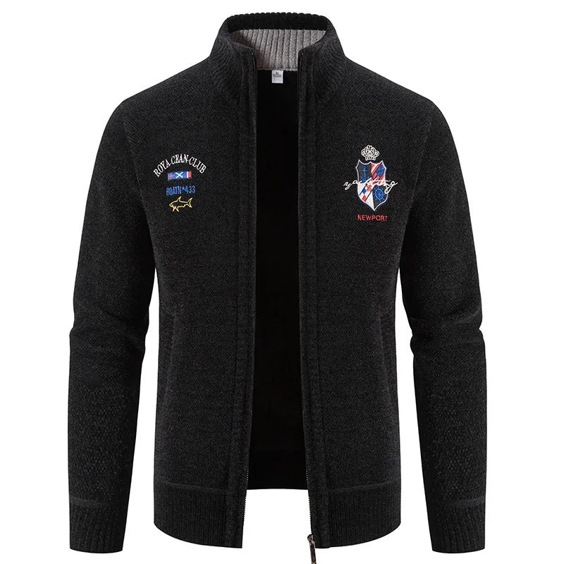 Warme Strickjacke mit Reißverschluss für Herren