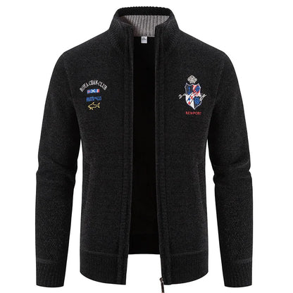 Warme Strickjacke mit Reißverschluss für Herren