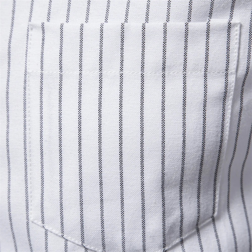 Chemises pour hommes à manches longues à rayures de couleur à poche unique
