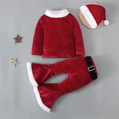 Tenue de Noël 3 pièces Père Noël pour fille