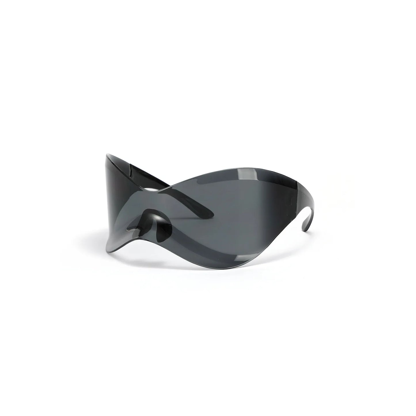 Unisex Mirrored Lens Rimless Wrap Around glasses