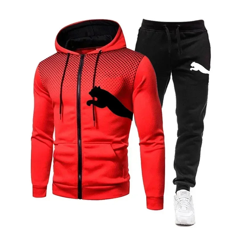 Men's Casual Zipper Hooded Designer Tracksuit