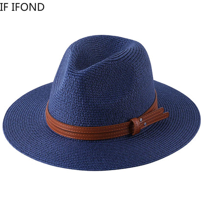 Strand-Fedora mit breiter Krempe und UV-Schutz