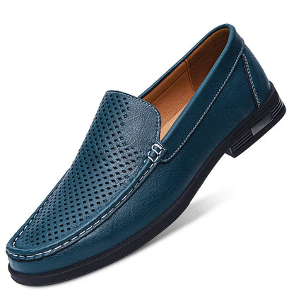 Mocassins habillés à enfiler en cuir véritable pour hommes