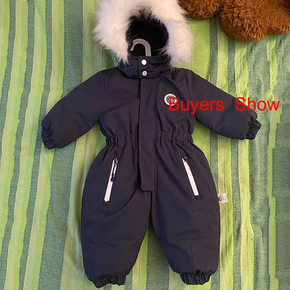 Cozy Winter Hooded Waterproof Jumpsuit for Babies